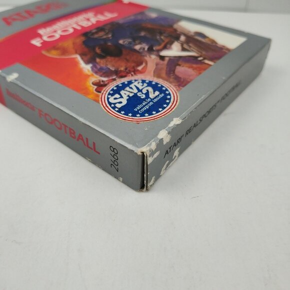 Atari 2600 1987 Vintage Real Sports Football Complete CIB Manual DAMAGED Box - Picture 8 of 14